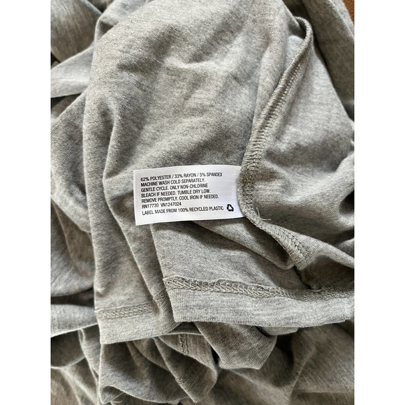 Ava & Viv Light Gray Jersey Knit Lace Up Waist Long Sleeve Midi Dress Size 1X - Picture 6 of 6